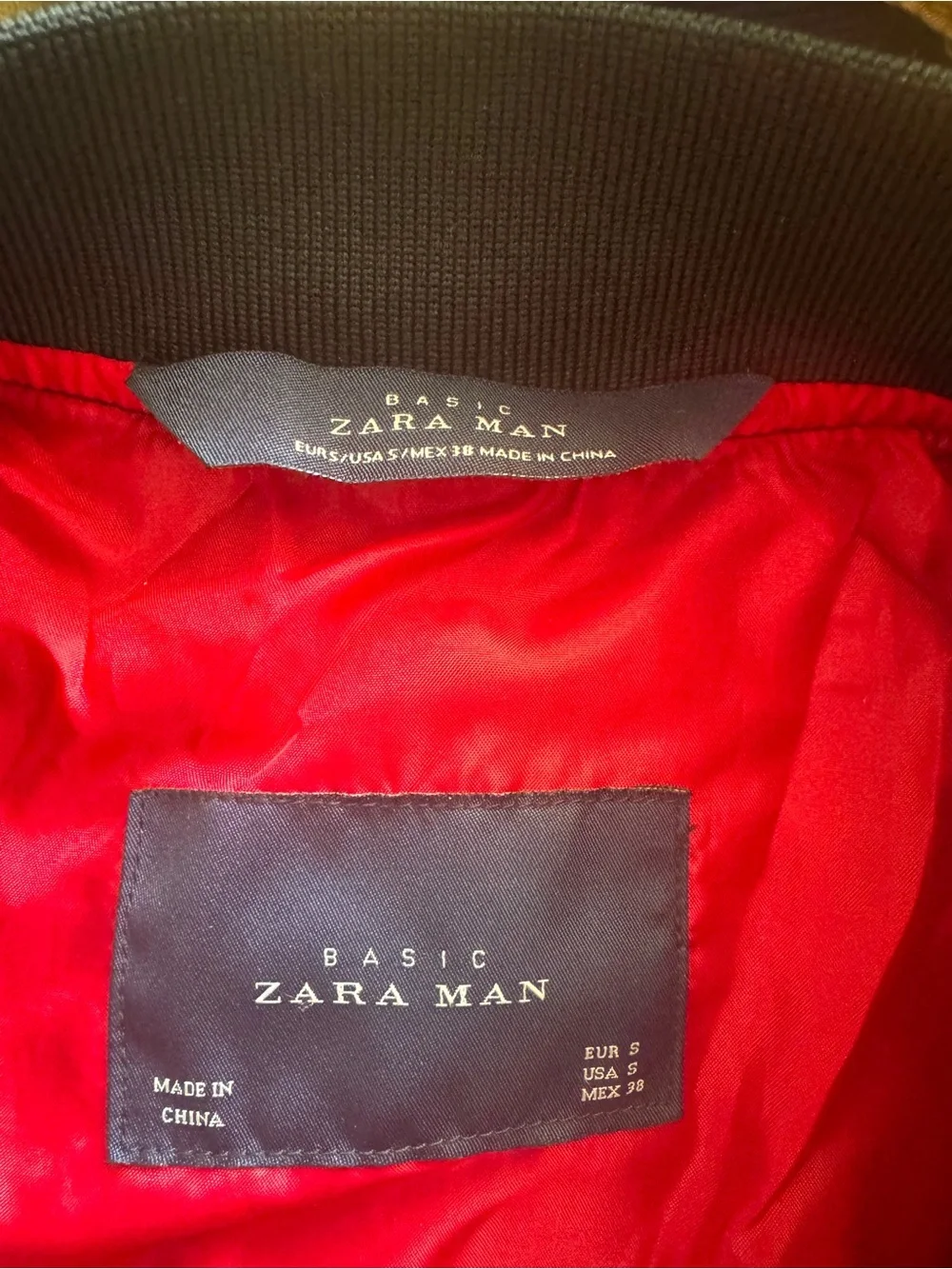 Zara Black Bomber Jacket with Yellow Patch Accents